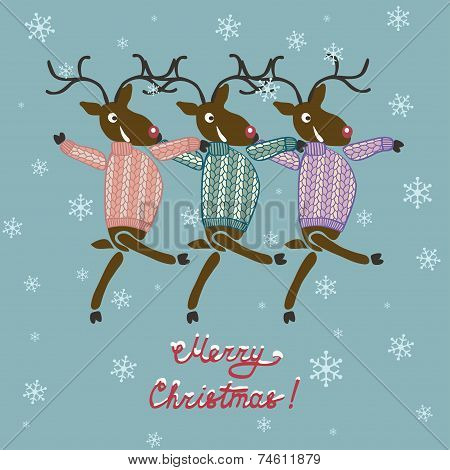 Christmas deer in sweater