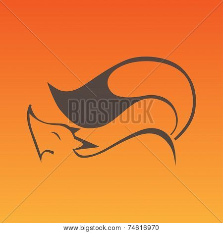 Fox sign in curve lines