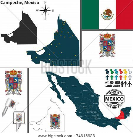 Map Of Campeche, Mexico