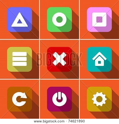 Icon Set In Flat Design