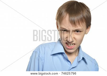 Portrait of angry little boy