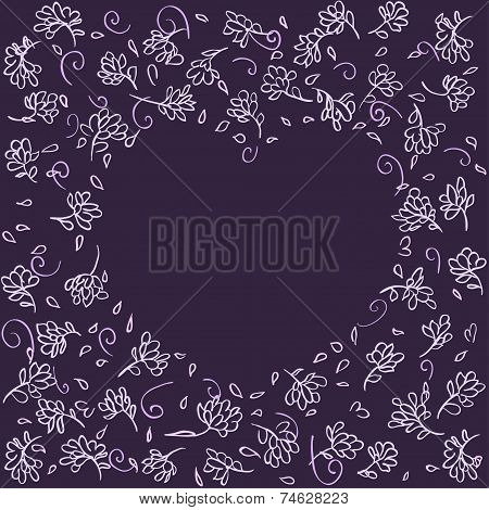 cute frame heart of flowers