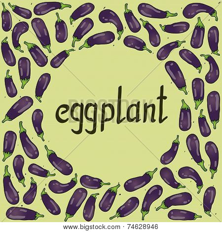 round frame with eggplants