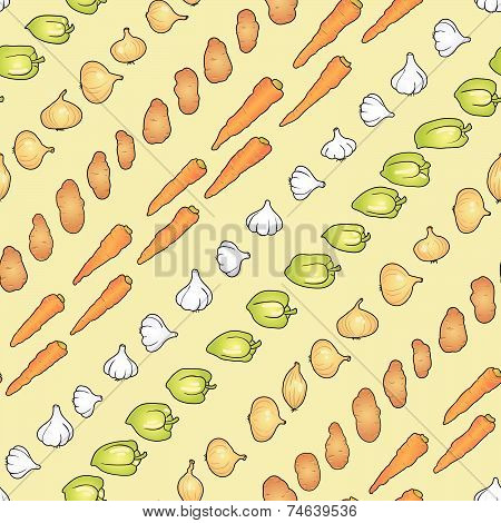 Seamless pattern of vegetables