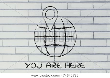 Earth With Geotagging Design