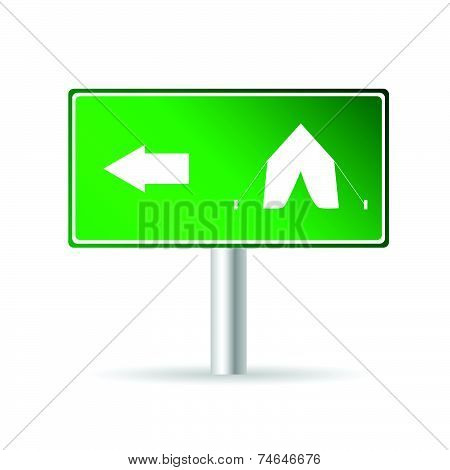Signboard For Camping Color Vector