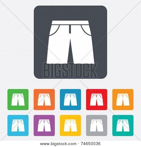 Men's Bermuda shorts sign icon. Clothing symbol.