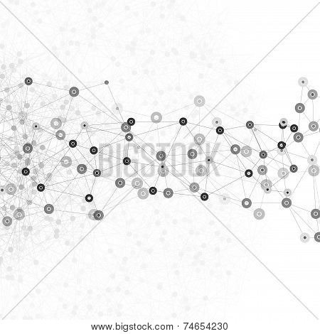 Molecule structure, gray background for communication, vector illustration