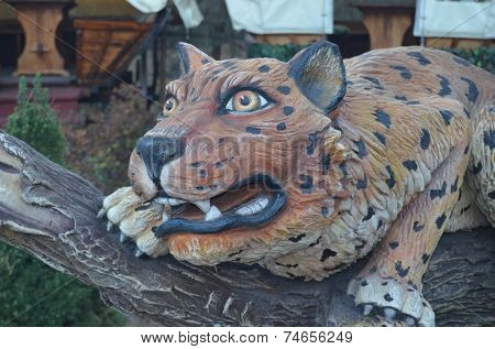 KEV, UKRAINE - OCTOBER 25: exterior and decoration  of  a restaurant  a Forest fairy-tale (Brovarskoy Prospekt) on October 25, 2014 in Kiev,