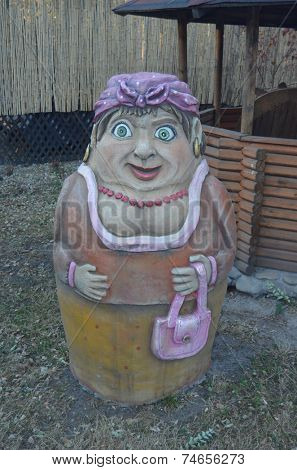 KEV, UKRAINE - OCTOBER 25: exterior and decoration  of  a restaurant  a Forest fairy-tale (Brovarskoy Prospekt) on October 25, 2014 in Kiev,