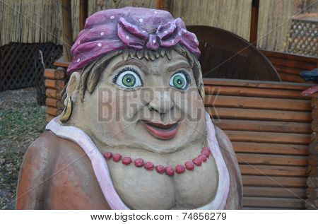 KEV, UKRAINE - OCTOBER 25: exterior and decoration  of  a restaurant  a Forest fairy-tale (Brovarskoy Prospekt) on October 25, 2014 in Kiev,
