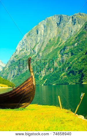 Tourism And Travel. Mountains And Fjord In Norway.