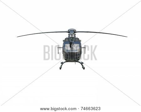 Military helicopter on white background