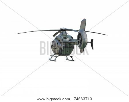 Military helicopter on white background