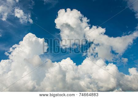 Cloudscape of bright blue sky