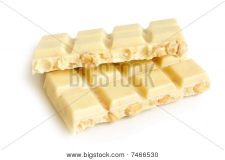 Bílé čokoládové kousky s ořechy