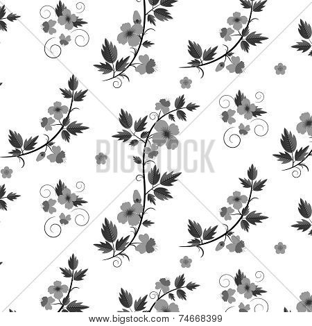 Vector retro floral pattern with flowers