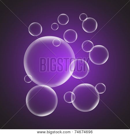 Abstract Background With Violet Glossy Bubble