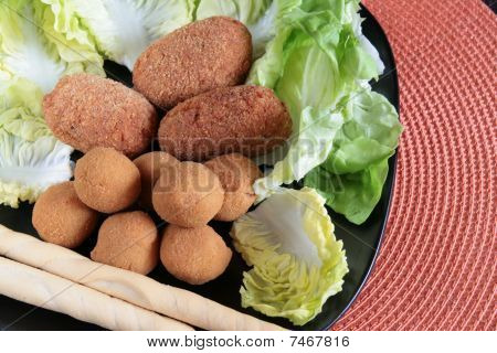 Смешанный плиты жареные закуски