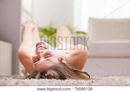 Girl Rolling On The Floor Laughing