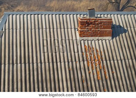 Crumbling Brick Chimney