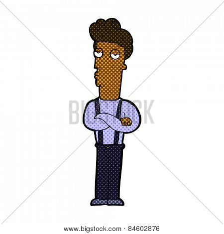 retro comic book style cartoon unimpressed man