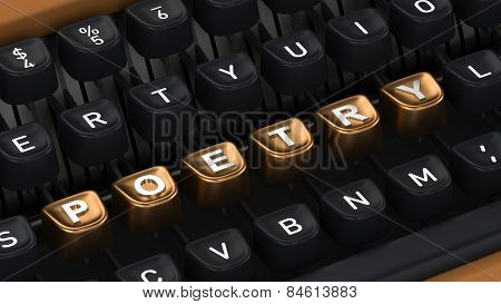 Typewriter with Poetry buttons