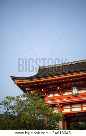 An abstract shot of a temple in Kyoto, Japan