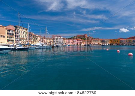 Panorama of Porto Azzurro on Elba Island, Italy