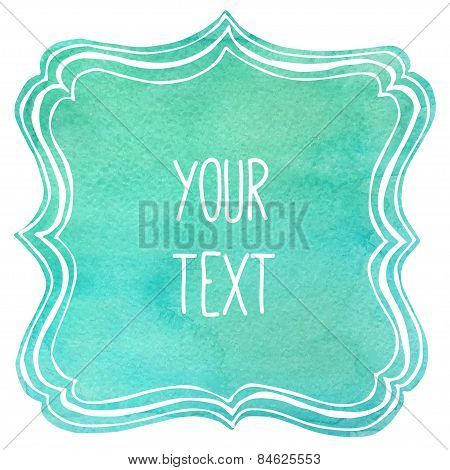 text frame with watercolor background