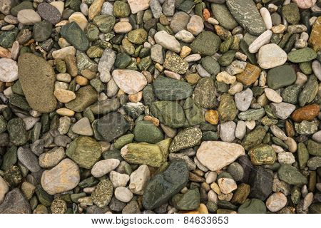 Brightly Colored Green Stones At Illia Beach, Evia, Greece