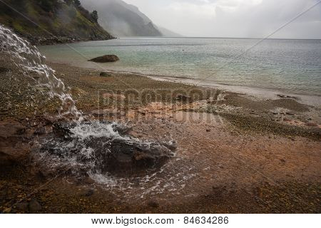 Thermal Springs On The Beach In Kato Illia, Evia, Greece