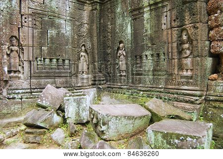 Exterior of the Krol Ko temple in Angkor, Cambodia.