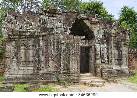 Exterior of the Krol Ko temple in Angkor, Cambodia.