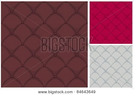 Chesterfield Leather Upholstery Quilted With Buttons Seamless Pattern Repeat