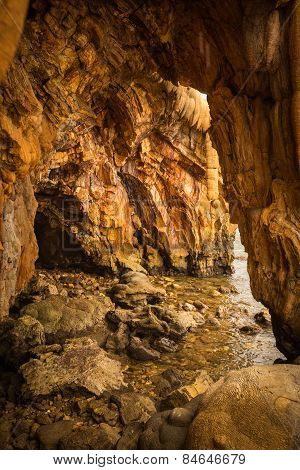 Rock Formations On The Beach  In Loutra Edipsou, Evia, Greece