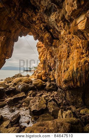 Rock Formations On The Beach  In Loutra Edipsou, Evia, Greece