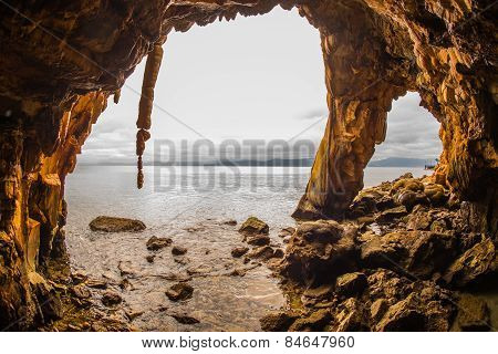 Rock Formations On The Beach  In Loutra Edipsou, Evia, Greece