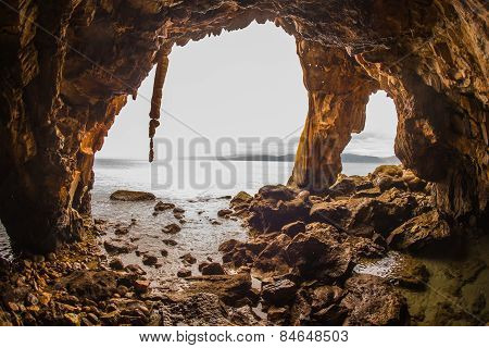 Rock Formations On The Beach  In Loutra Edipsou, Evia, Greece