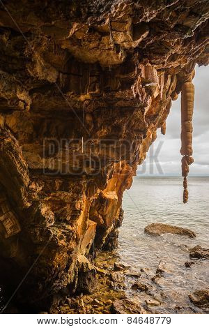 Rock Formations On The Beach  In Loutra Edipsou, Evia, Greece