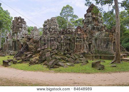 Exterior of the Krol Ko temple in Angkor, Cambodia.
