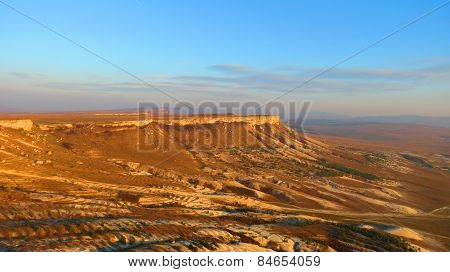 Mountain plateau in desert