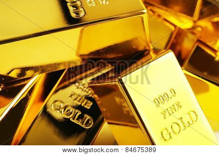 Gold bars close-up