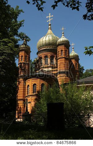 Russian Orthodox Chapel dedicated to Saint Mary Magdalene (1860) at the Historic Cemetery in Weimar, Thuringia, Germany. 