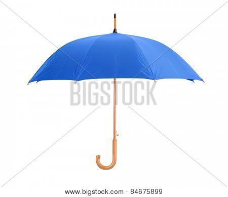 Blue classic umbrella isolated on white
