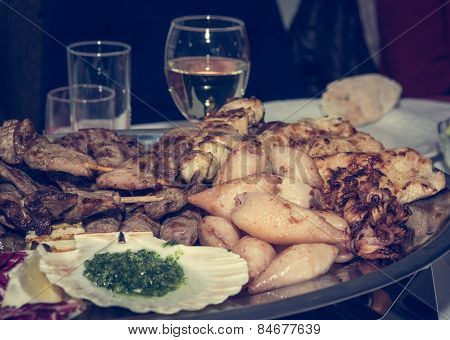 Plate Of Grilled Food