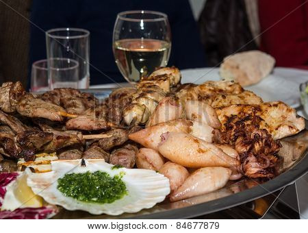 Plate Of Grilled Food