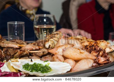 Plate Of Grilled Food