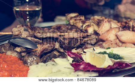 Plate Of Grilled Food