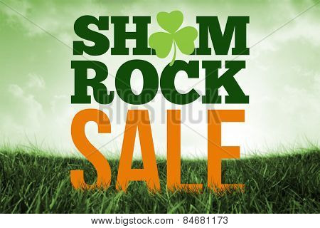 patricks day greeting against field of grass under blue sky